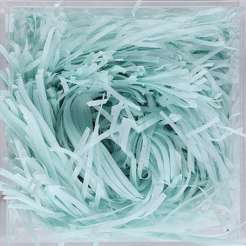 Фабричная продажа коробка подарочная из хлопка бумажной крошки (crushed paper silk) и травяной стебель из шелковой ткани, пасхальная-fold заполнение бумажными волокнами 20 грамм