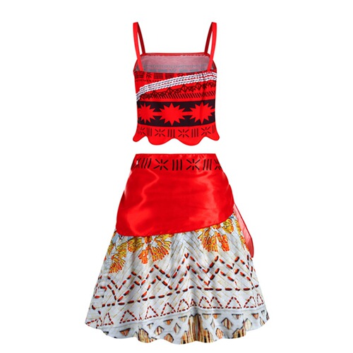 Moana Girls Dress Ocean Adventure Moana Princess Dress Children Tank Top 2-Piece Set