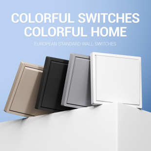 European-style new large board 80*80 one-position switch European gauge wall switch socket a single control double control ce certification