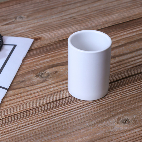 Minimalist Creative Japanese Black and White Straight Tube Handleless Hotel Toothbrush Cup Mouthwash Cup Set Logo