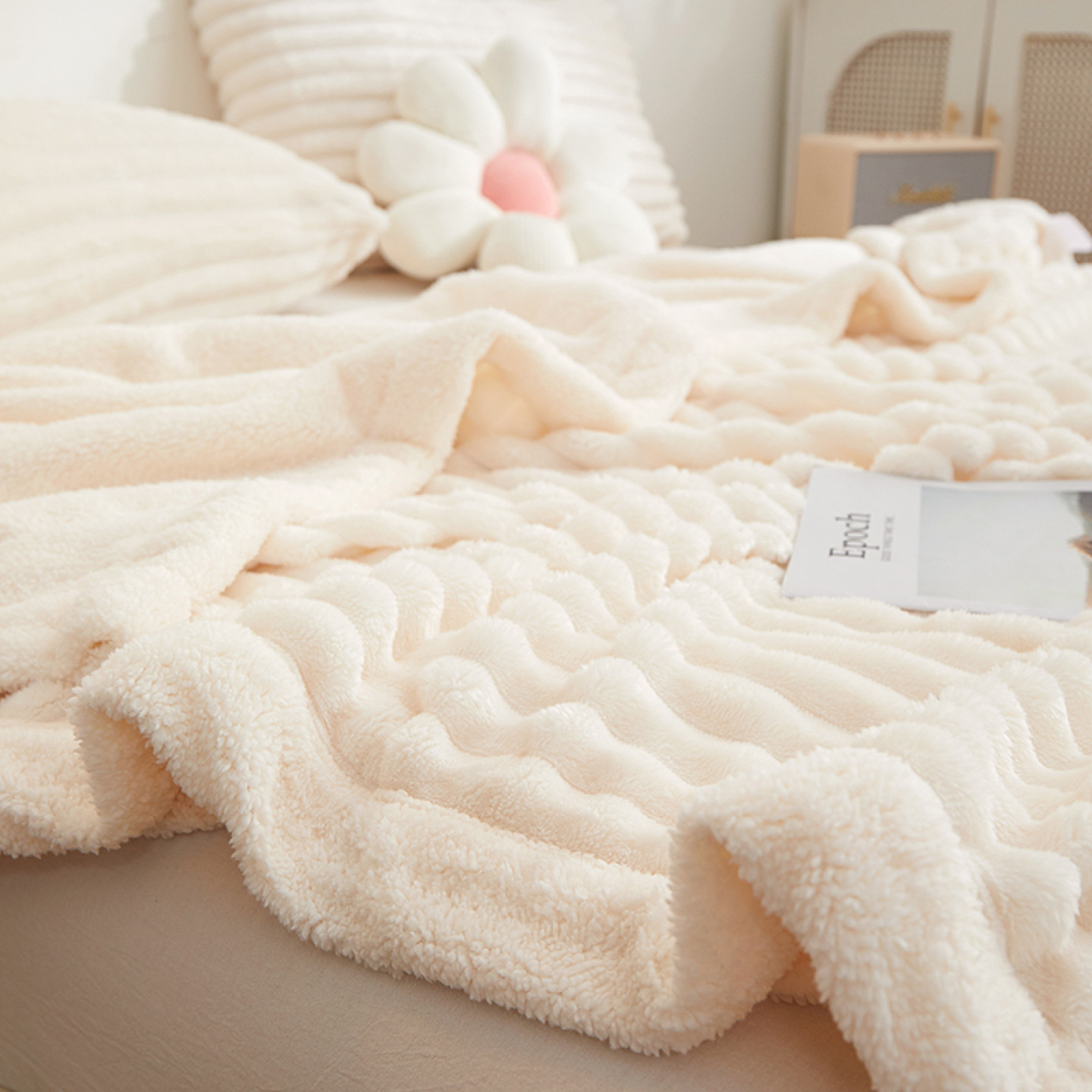 Comercio exterior amazonas gruesa manta de cordero de peluche cálida sofá de peluche siesta manta de peluche fría