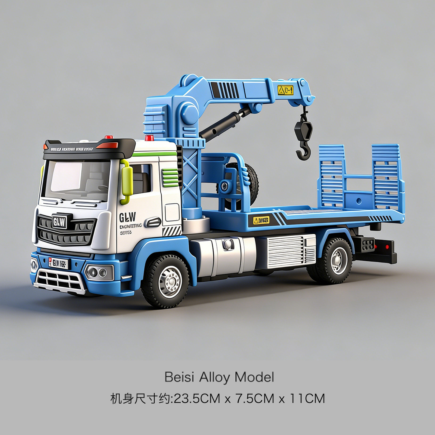 Steel Liwei Alloy Flat Trailer Toy Boy Engineering Rescue Vehicle Crane Wrecker Children's Model Transporter