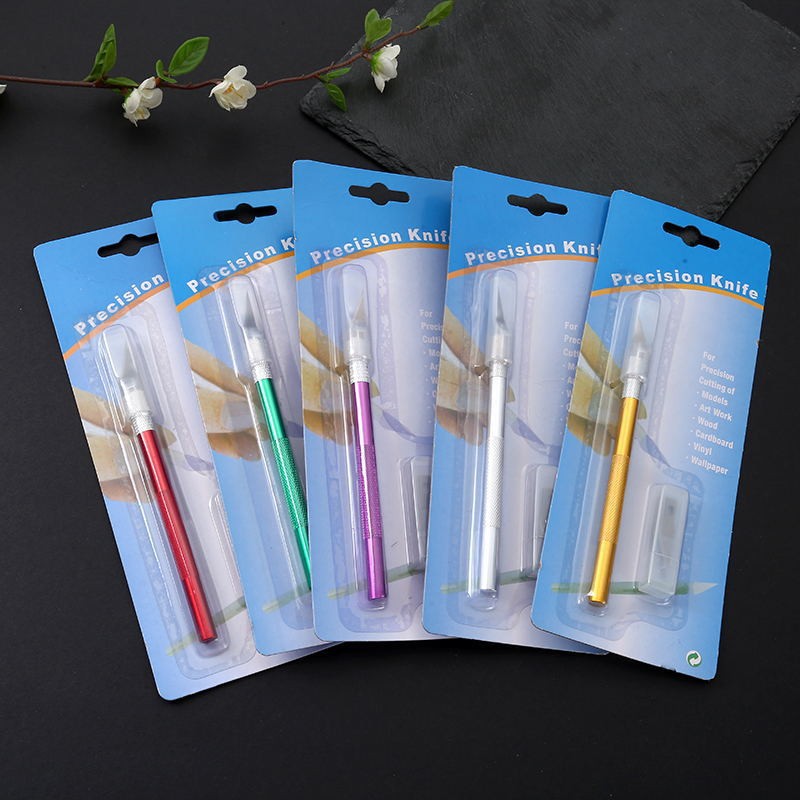 Juego de cuchillo de bolígrafo de grabado de corte de papel especial, cuchillo de aluminio, juego de herramientas de metal, cuchillo de corte manual pequeño para estudiantes