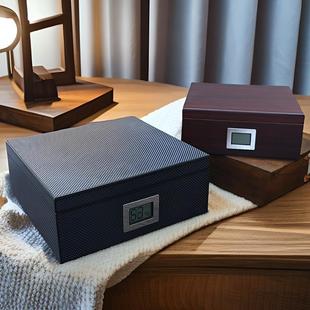 Factory Direct Cigar Gift Box Box Square Piano Antique Storage Gift Box Cigar Moisturizing Flip Wooden Box