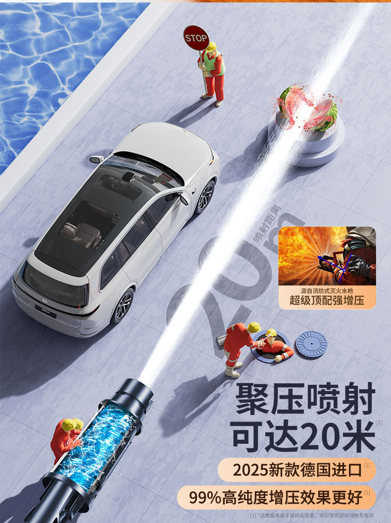 Suitable for Wireless Lithium Battery Car Washing Machine, Household Brushless High-Pressure Water Gun, Portable Charging Powerful Floor Washing Machine, Ultra-High Pressure