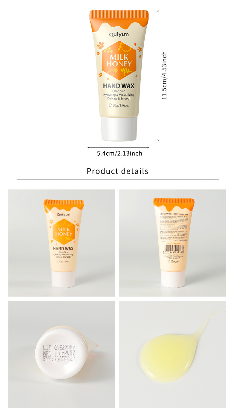 Cross-border QUIYUM milk Honey Hand Wax 50g Moisturizing, hydrating and hydrating hand care skin care products in stock from the manufacturer undefined