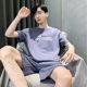 Pajamas Men's Summer Short-sleeved Shorts Cotton Teenagers Junior High School Students suit Men's Home Clothes Fatty 4XL