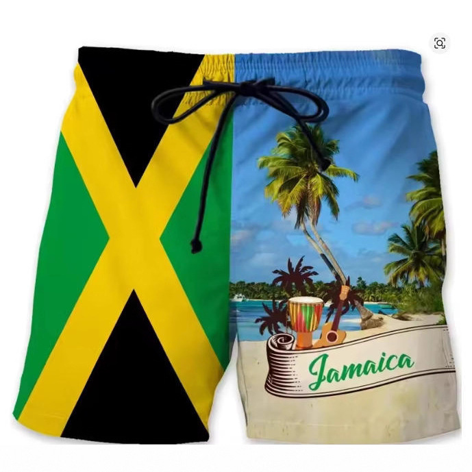 New Summer Fashion Flag Pattern Shorts Pants Casual Men's 3D Printed Summer Surfing Swimming Men's Shorts