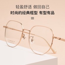 森海新款T808超轻女款金丝时尚大框纯钛眼镜框女丹阳眼镜工厂批发