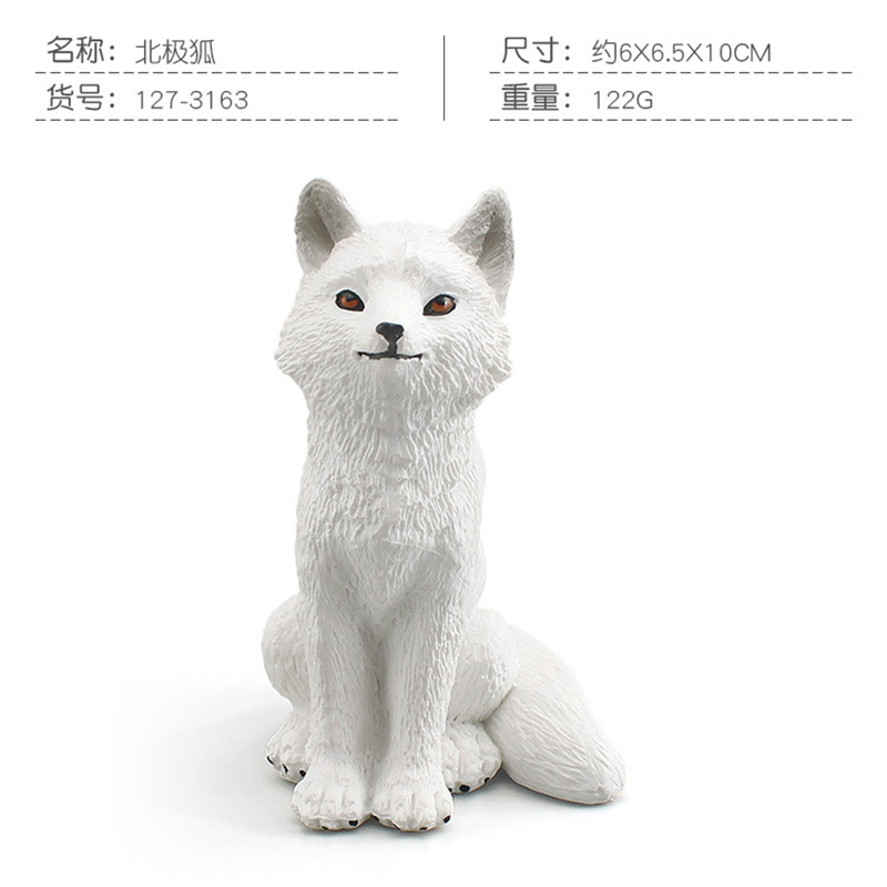 Simulación transfronteriza bosque animal modelo pequeño gris lobo grande zorro rojo blanco León nieve leopardo Artico zorro escritorio decoración juguete