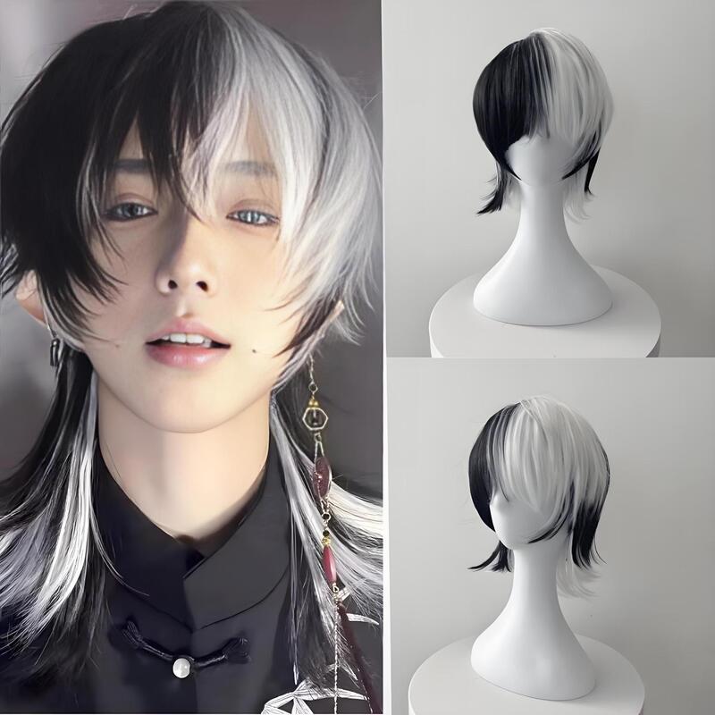 Tiktok Hot-Selling Wig for Men: Bungou Stray Dogs Cosplay, Unisex Mullet Short Hair, Fluffy Full Wig, One-Piece Drop Shipping Tiktok Hot-Selling Wig for Men: Bungou Stray Dogs Cosplay, Unisex Mullet Short Hair, Fluffy Full Wig, One-Piece Drop Shipping