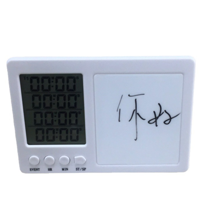 Temporizador de suministro directo de fábrica de cuatro canales con tablero de escritura a mano, administrador de aprendizaje de experimentos de cronometraje positivo y negativo, temporizador de cocina