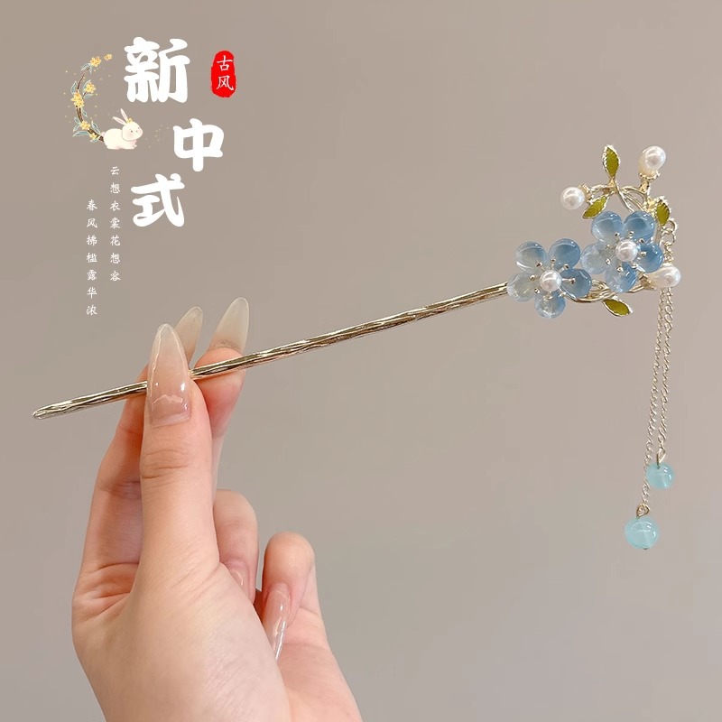 Nuevo estilo antiguo chino flores pinzas de cabello de mujer de alta calidad pinzas de cabello de cabello de cabello de mariposa de estilo chino