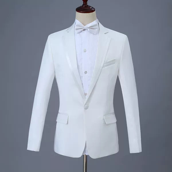 White white edge square collar (single jacket + bow tie)