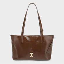 ZAR油皮单肩包大容量菱形格编织手提包秋冬欧美跨境女包批发百搭