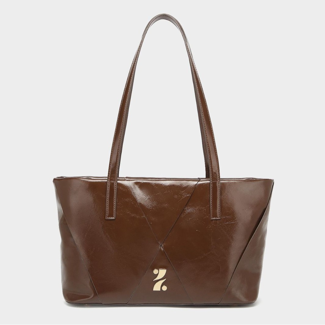 ZAR油皮单肩包大容量菱形格编织手提包秋冬欧美跨境女包批发百搭