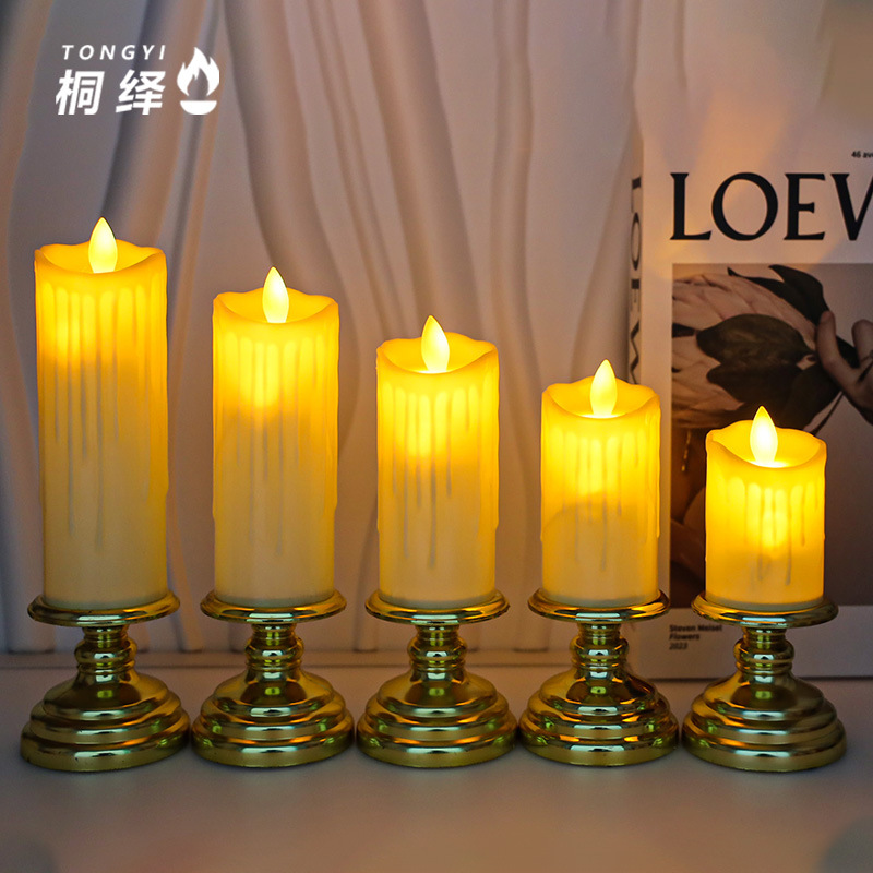 电子蜡烛led创意节日烛台灯家居装饰仿真蜡烛气氛布置氛围小夜灯