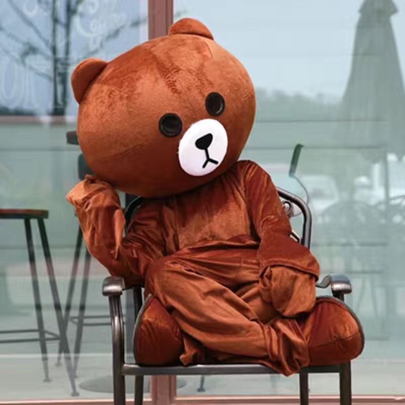 インターネット有名人のクマの人形漫画の衣装ヒグマ Douyin リーフレット告白クマのスーツコニーウォーキング人形|undefined