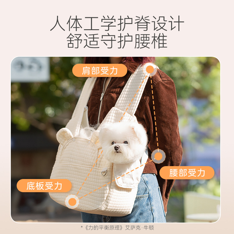 Mascota bolsa de excursión cuatro estaciones universal simple forma de oso Cruz pecho mochila gato bolsa cachorro mochila