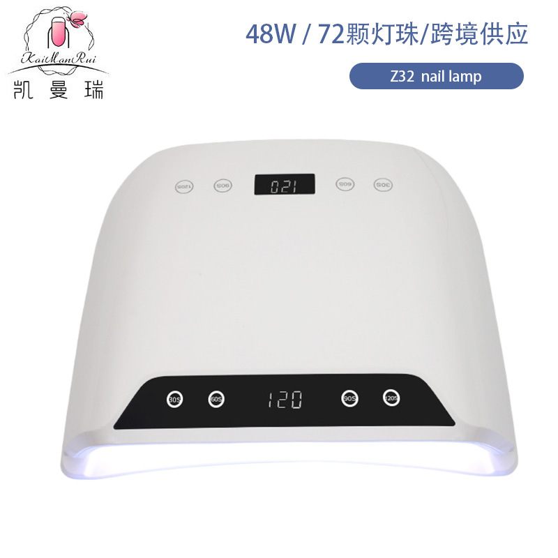 Lámpara de manicura de alta potencia 72 lámparas de gran capacidad de manicura horneado lámpara led luz de terapia de secado rápido máquina de terapia de manicura transfronteriza