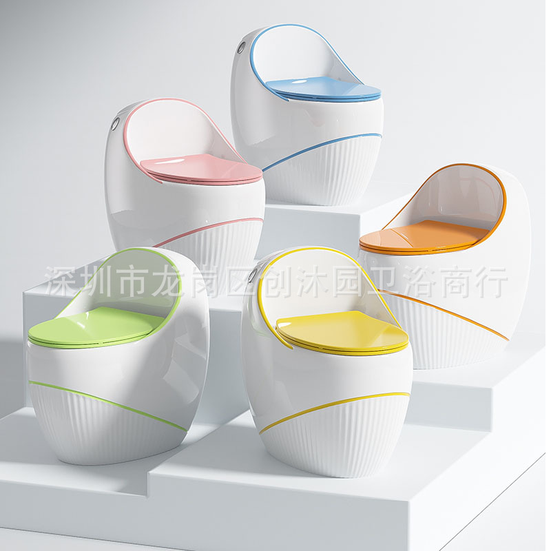 Nuevo inodoro en forma de huevo doméstico moderno lujo ligero creativo gris color asiento de inodoro tipo sifón ahorro de agua tipo pequeño hogar