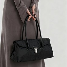 高级感小众锁扣包手提包美拉德法棍包秋冬新款单肩腋下包女批发