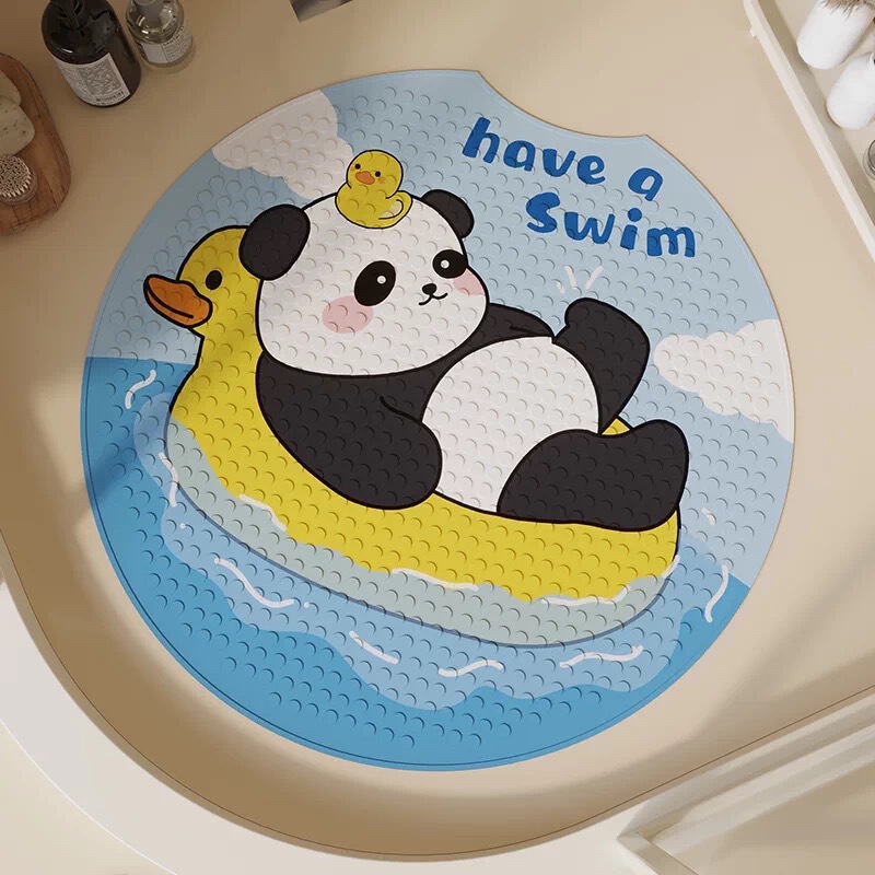 Cartoon Bathroom Non-Slip Floor Mat Baby Kidsren's Shower Room Bath Mat Bathroom Toilet Round Waterproof Mat