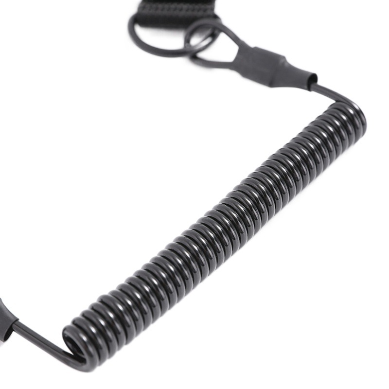 Tactical primavera pistola cuerda cinturón al aire libre nylon tejido cinta de alambre de acero inoxidable imitación agarrar cadena de la cintura elástica fábrica
