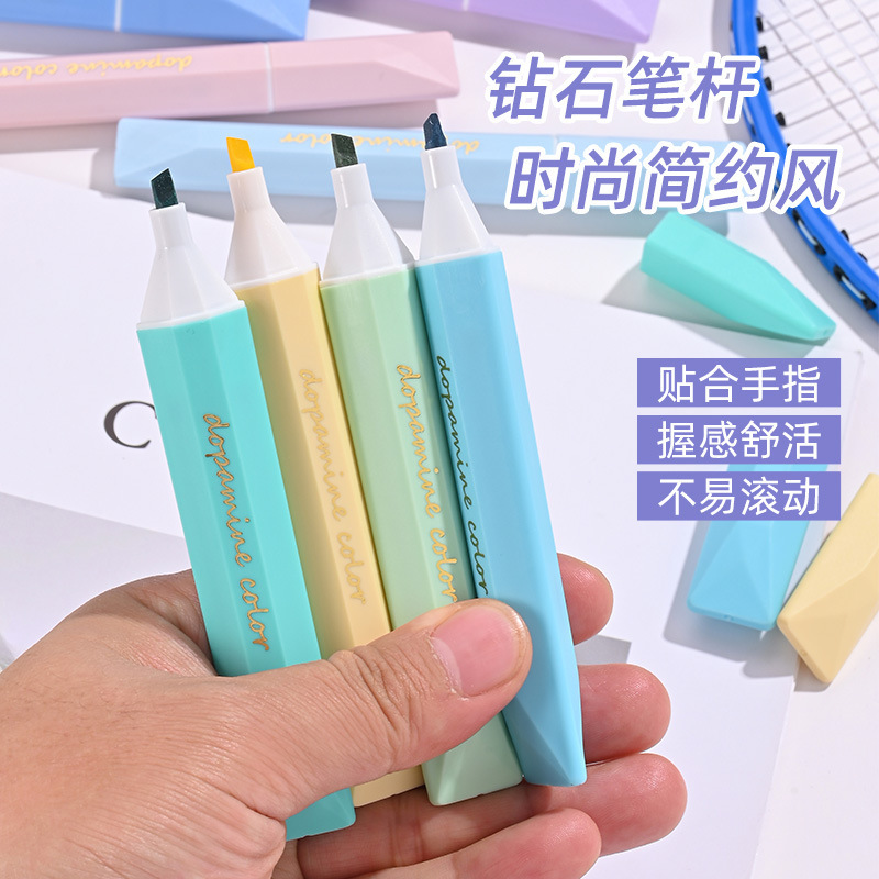 Puntero de color dopamina de alto valor de color, puntero de marca de cabeza suave para estudiantes de señalización, puntero de cuaderno de mano de color de gran capacidad