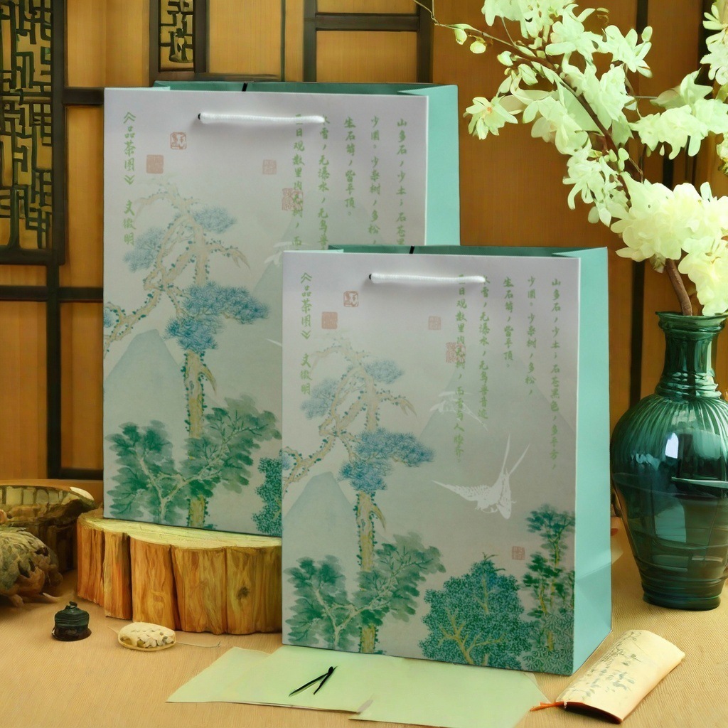 古典中国风礼品袋古风书法节日祝福手提袋纸袋礼物包装袋厂家批发