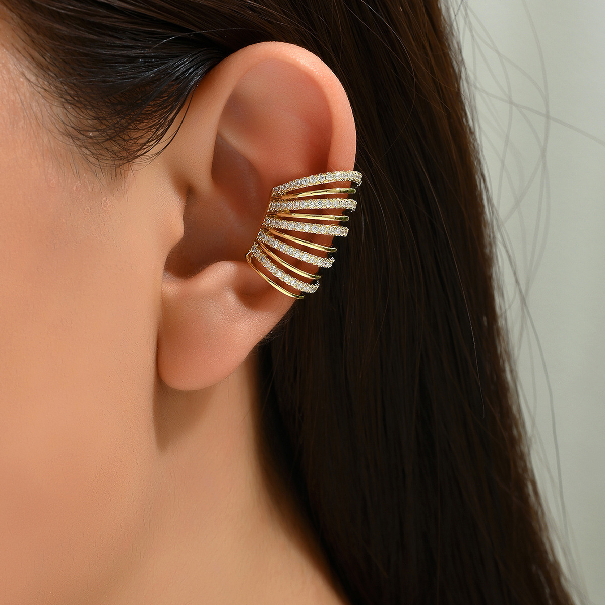 1 Piece Simple Style Classic Style U Shape Inlay Copper Zircon Ear Cuffs display picture 4