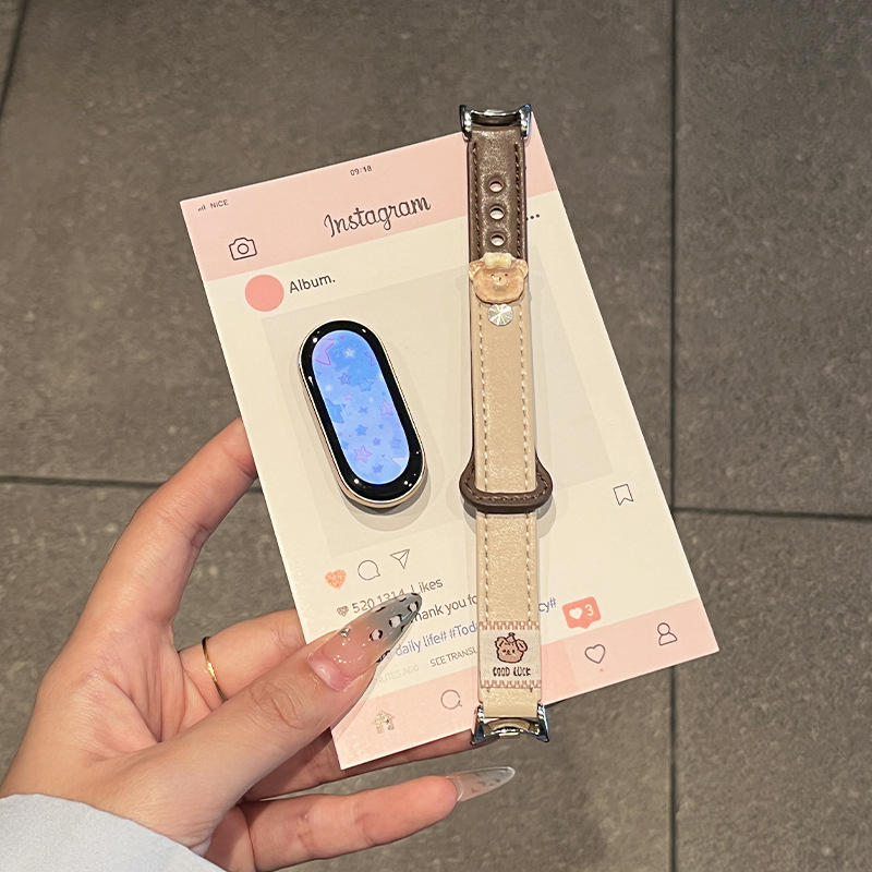 青苹果适用小米手环10表带9反扣8超纤替换腕带通用NFC女款夏创意|undefined