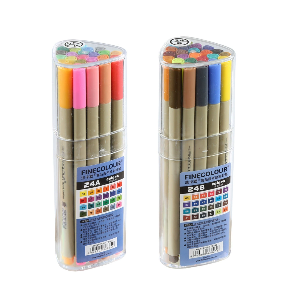 FineColour300 ручная роспись, водорастворимые маркеры с крючкообразным наконечником, акварельные маркеры, набор 24 цвета A.B