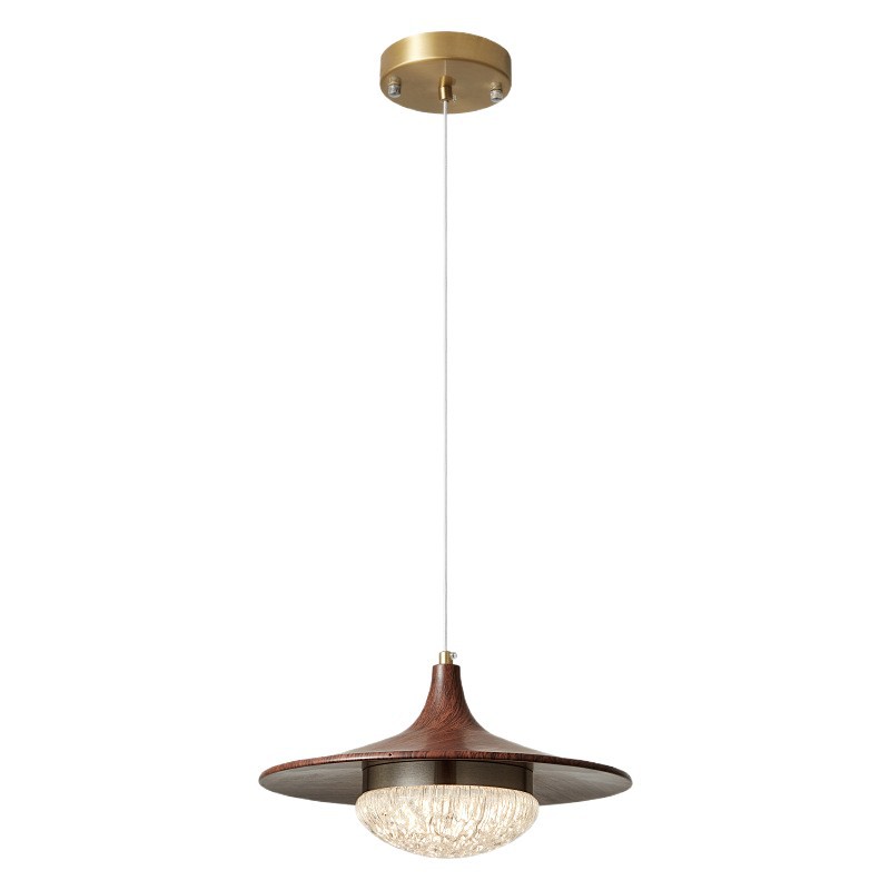 Candelabro de restaurante vintage nogal vintage creative platillo volante lámpara de bar estilo antiguo sentido avanzado minimalista nueva lámpara de mesa de comedor