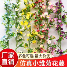 仿真小雏菊藤条室内空调管道缠绕遮挡墙面装饰藤蔓绿植亚马逊跨境