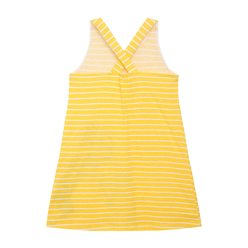 Vestido de verano para niñas, estilo europeo y americano, falda de punto de algodón con estampado de dibujos animados, chaleco, vestido de princesa