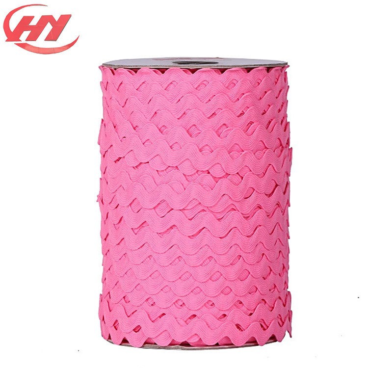 8mm curved belt with colorful sailor belt with water wave edge S-shaped lace webbing polyester wavy edge with curved placket