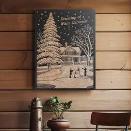 A White Christmas Engraved Wood PanelHoliday Home Decor Gift