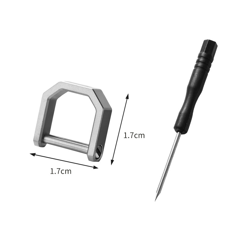 Mini hebilla de herradura de aleación de titanio con destornillador llavero de coche al aire libre al por mayor hebilla en forma de D portátil multifunción