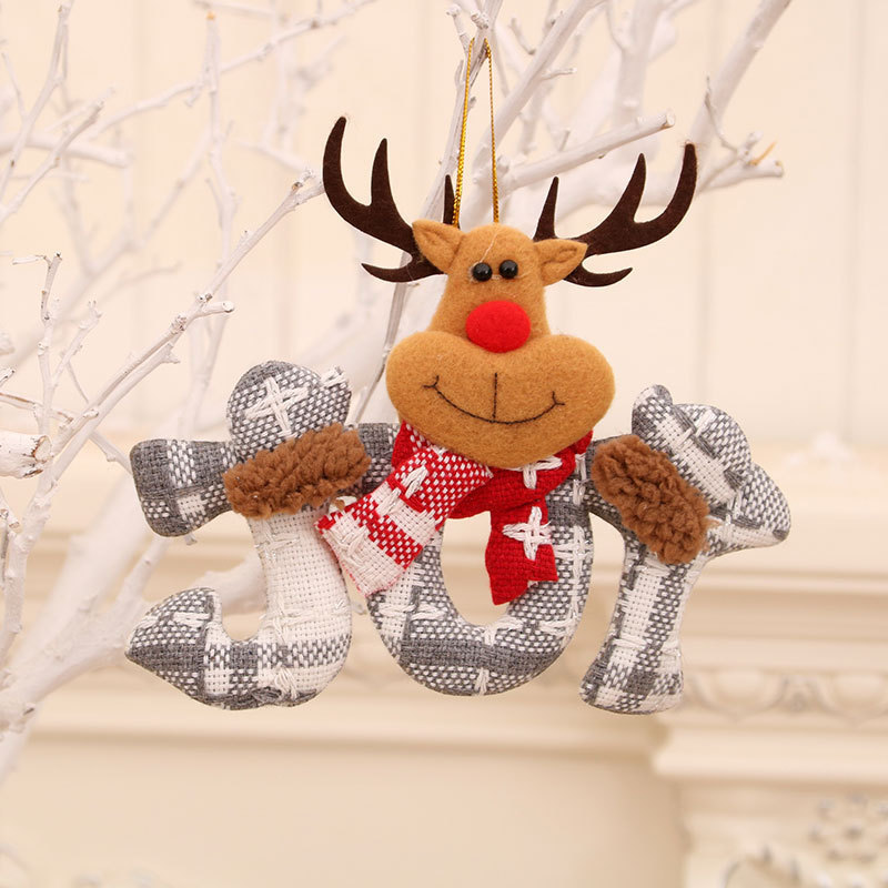 Decoraciones de Navidad anciano muñeco de nieve ciervo regalos de Navidad pequeño colgante muñeca de peluche colgante de árbol de Navidad suministros