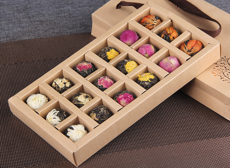 Yunnan Raw Pu-erh Flower Tea Dragon Balls Gift Box Six Floral Flavors 144g quality and texture