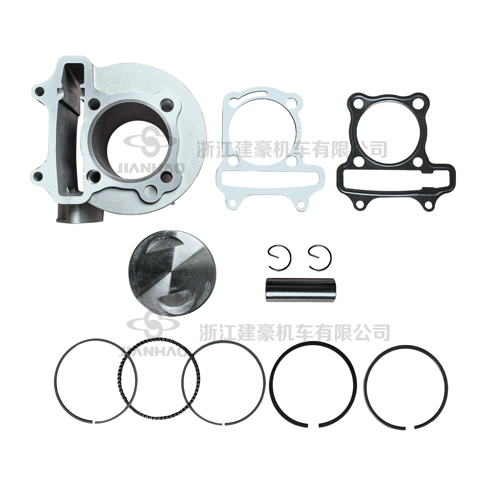 Scooter Engine Parts Suitable for Gy6-150 Cylinder Piston Combination Cylinder Liner Assembly 57.4mm