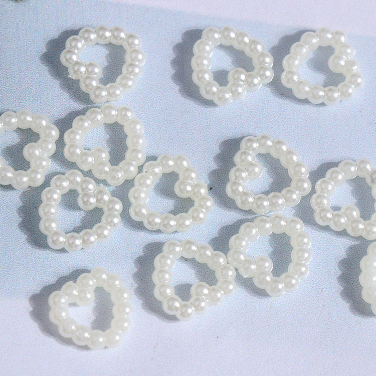 ABS imitación de perlas de fondo plano perlas de forma especial amor flocos de nieve DIY móvil belleza material de decoración de Navidad