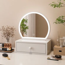 小鏡子化妝鏡led燈男生女生宿舍用ins桌面梳妝鏡家用高清大jz鏡子