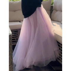 高级感丁香紫色网纱半身裙女夏超仙高腰仙女纱裙a字蓬蓬裙中长款
