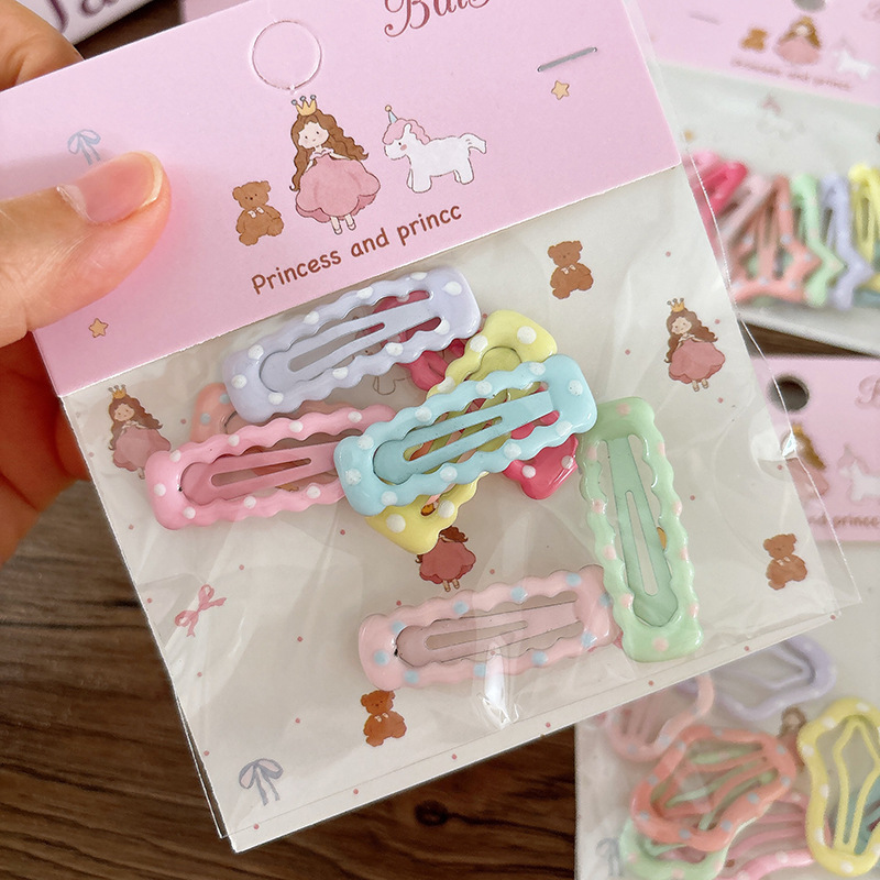 甘いキャンディーカラーのオイルドリップ子供用多用途スターヘアピン前髪ヘアピンかわいい女の子bbクリップ8個入り|undefined