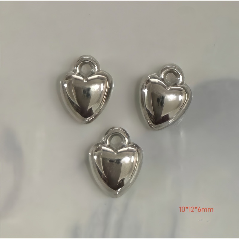 Chapado en oro y plata para proteger el color de la superficie brillante de acrílico melocotón amado colgante en forma de corazón pulsera manual collar de clavícula juguete DIY image 9