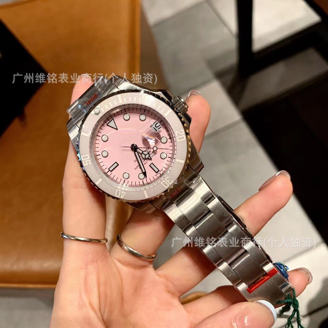 Pink Water Ghost Watch Women's Foreign Trade Hot Selling Aliexpress Watch Fully Automatic Mechanical Watch Fashion Casual Trend Watch Batch