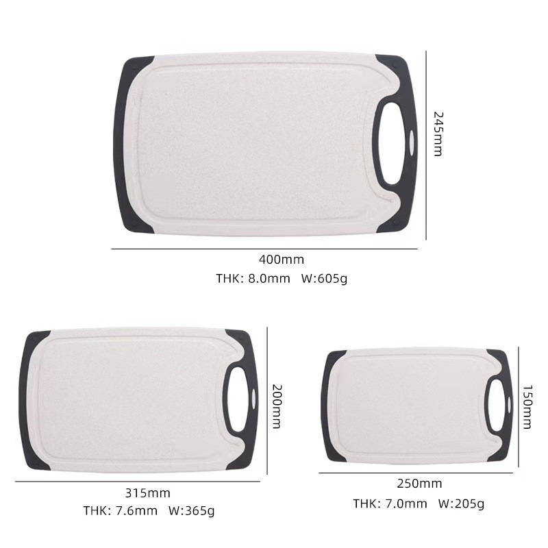 Venta directa de fábrica de tablas de cortar de tres piezas, tablas de puntos de sésamo, tablas de cortar, tablas de cortar, material nuevo, tablas de cortar de plástico PP, tablas de cortar de paja de trigo