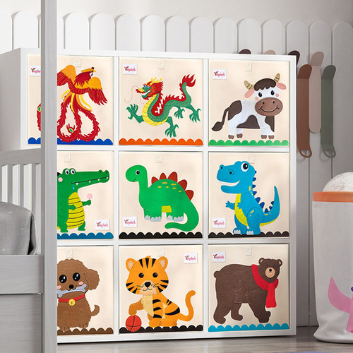 Cartoon children's toy storage box baby clothing storage box organizer box foldable fabric storage box toy box